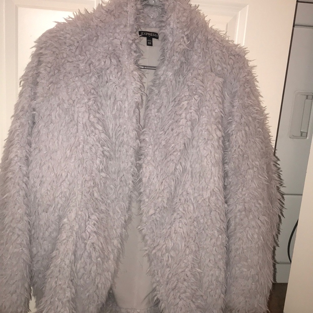 Gray fur jacket